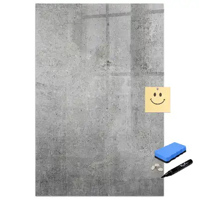 Tablă magnetică de scris cu design din beton deschis