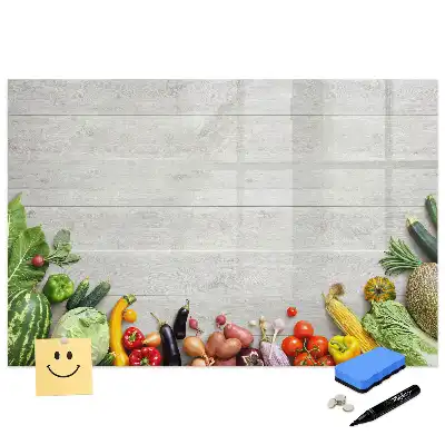 Tablă magnetică cu model legume proaspete pe masă