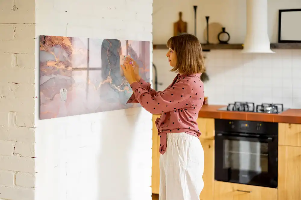 Tablă magnetică decorativă cu aspect de marmură