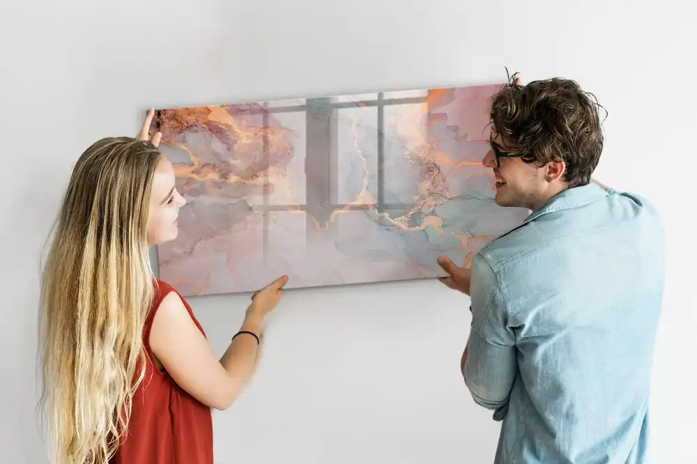 Tablă magnetică decorativă cu aspect de marmură