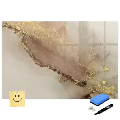 Tablă magnetică cu design de marmură aurie
