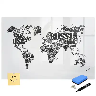 Tablă magnetică de scris cu design tipografic