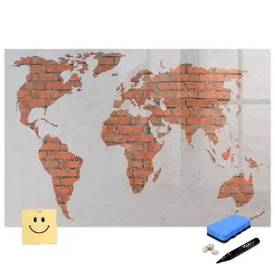 Tablă cu marker cu design structură de cărămidă