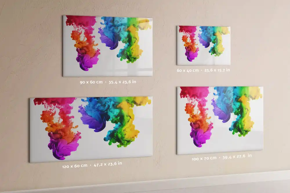 Tablă magnetică de scris multicoloră cu design curcubeu
