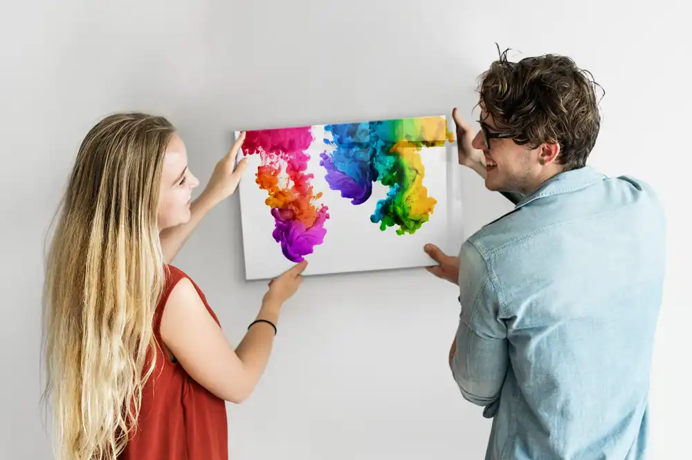 Tablă magnetică de scris multicoloră cu design curcubeu