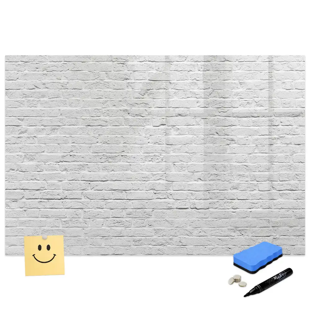 Tablă albă magnetică pentru perete cu design de cărămidă
