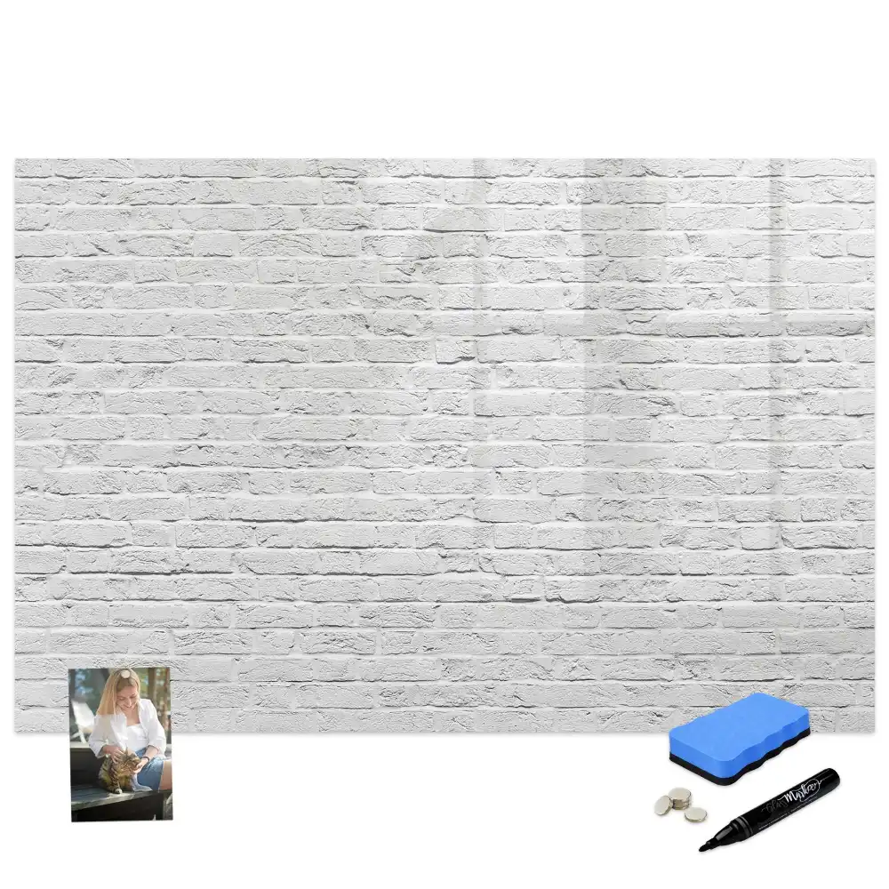 Tablă albă magnetică pentru perete cu design de cărămidă