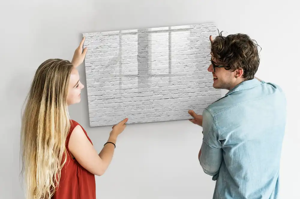 Tablă albă magnetică pentru perete cu design de cărămidă