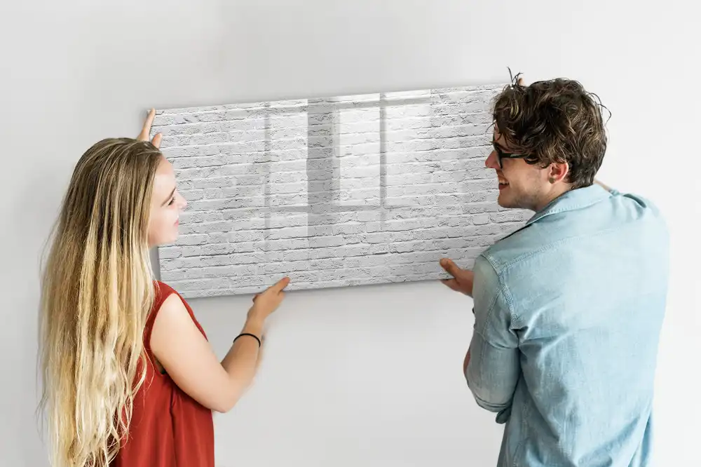 Tablă albă magnetică pentru perete cu design de cărămidă