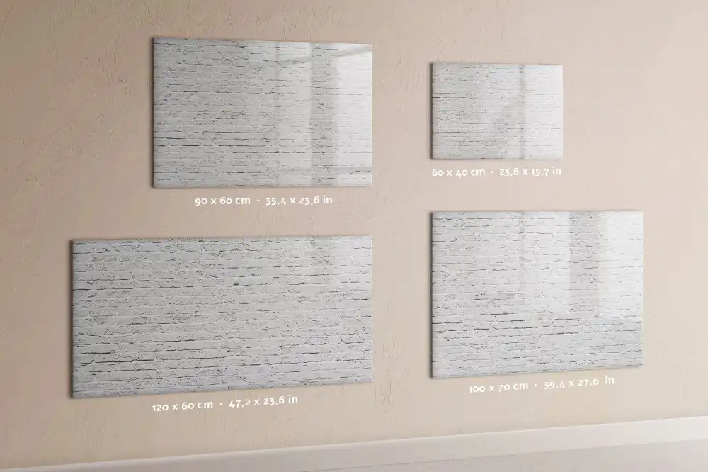 Tablă albă magnetică pentru perete cu design de cărămidă