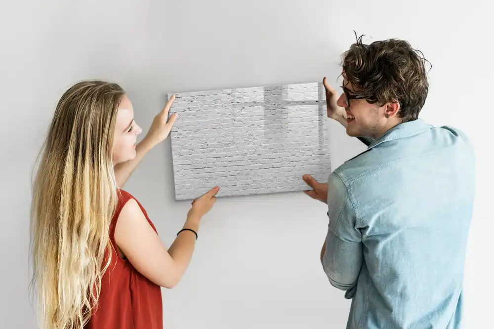 Tablă albă magnetică pentru perete cu design de cărămidă