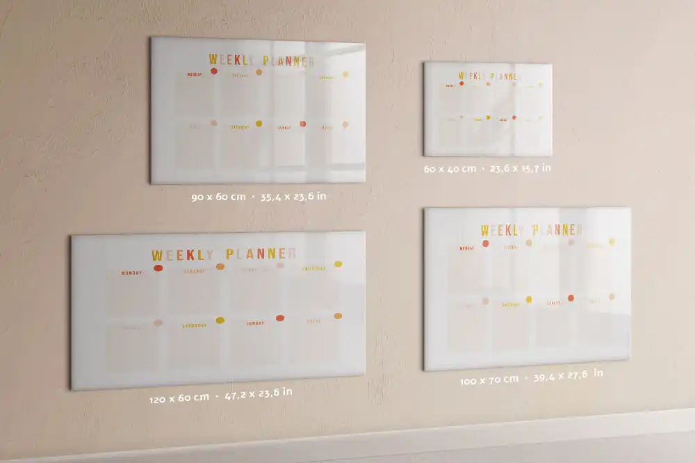 Tablă magnetică pentru planificarea săptămânală a activităților