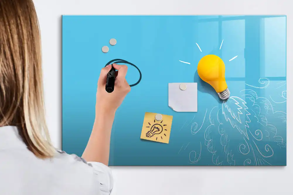 Tablă magnetică pentru desen cu design becul ideilor