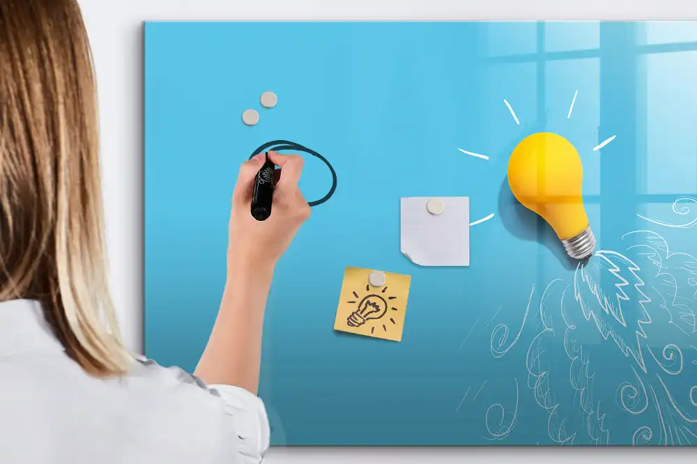 Tablă magnetică pentru desen cu design becul ideilor