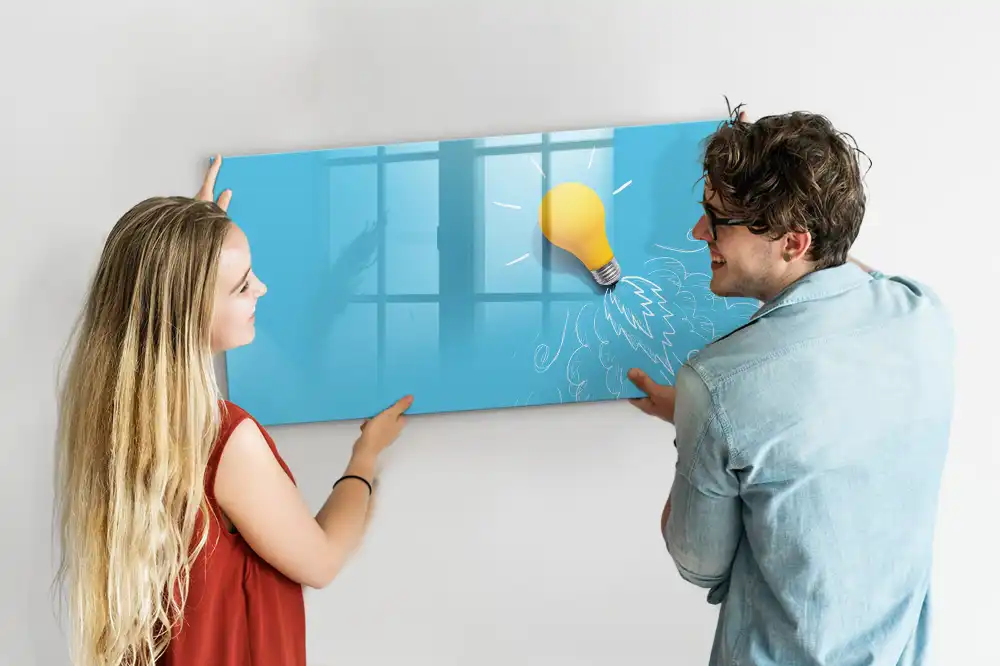 Tablă magnetică pentru desen cu design becul ideilor