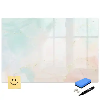 Tablă magnetică cu model marmură în acuarele pastelate