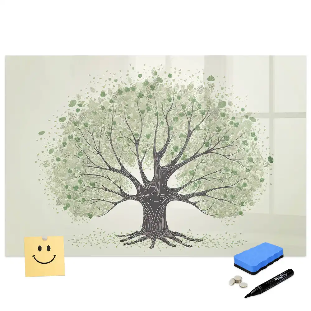 Tablă magnetică cu marker motiv copac verde în natură