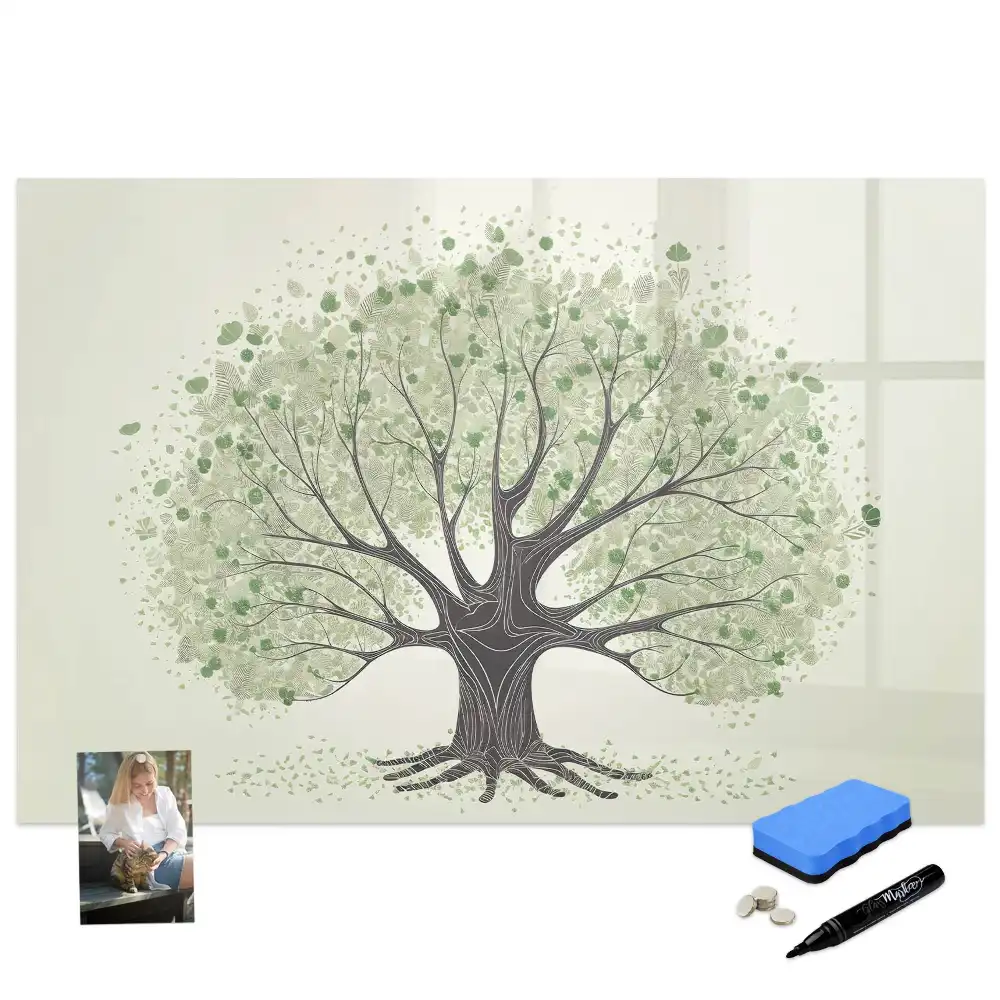 Tablă magnetică cu marker motiv copac verde în natură