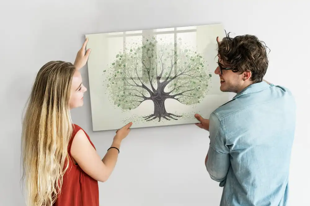 Tablă magnetică cu marker motiv copac verde în natură