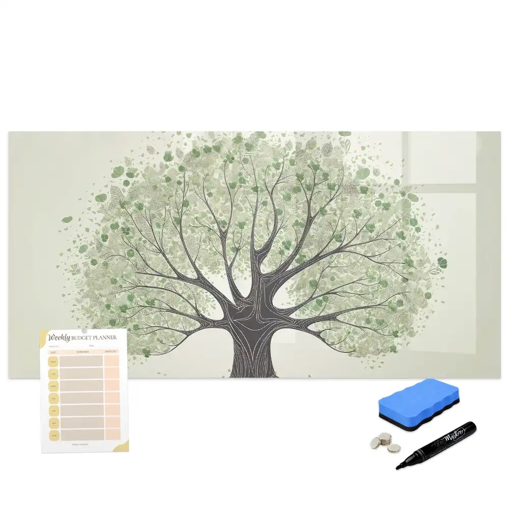 Tablă magnetică cu marker motiv copac verde în natură