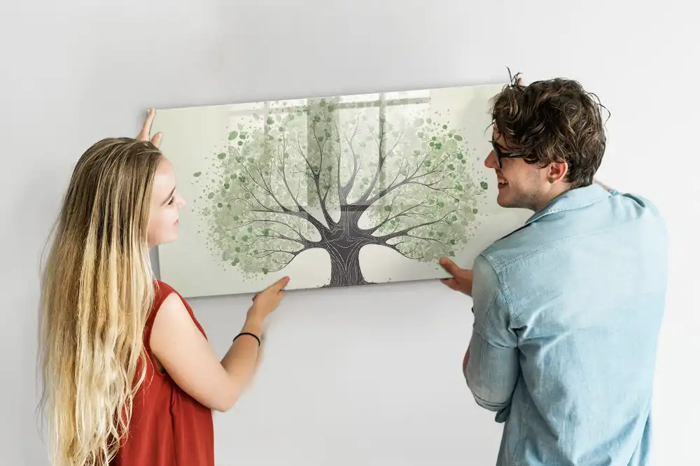 Tablă magnetică cu marker motiv copac verde în natură