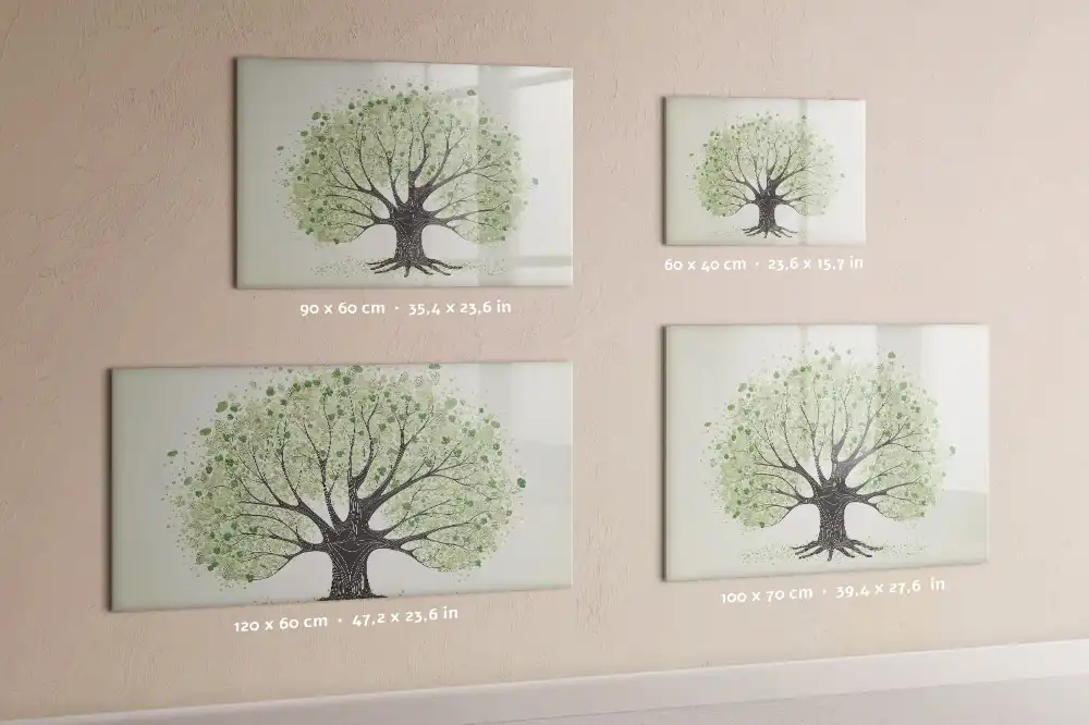 Tablă magnetică cu marker motiv copac verde în natură