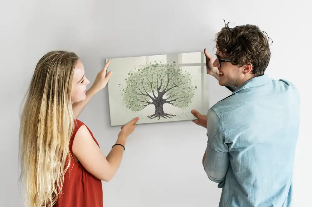 Tablă magnetică cu marker motiv copac verde în natură