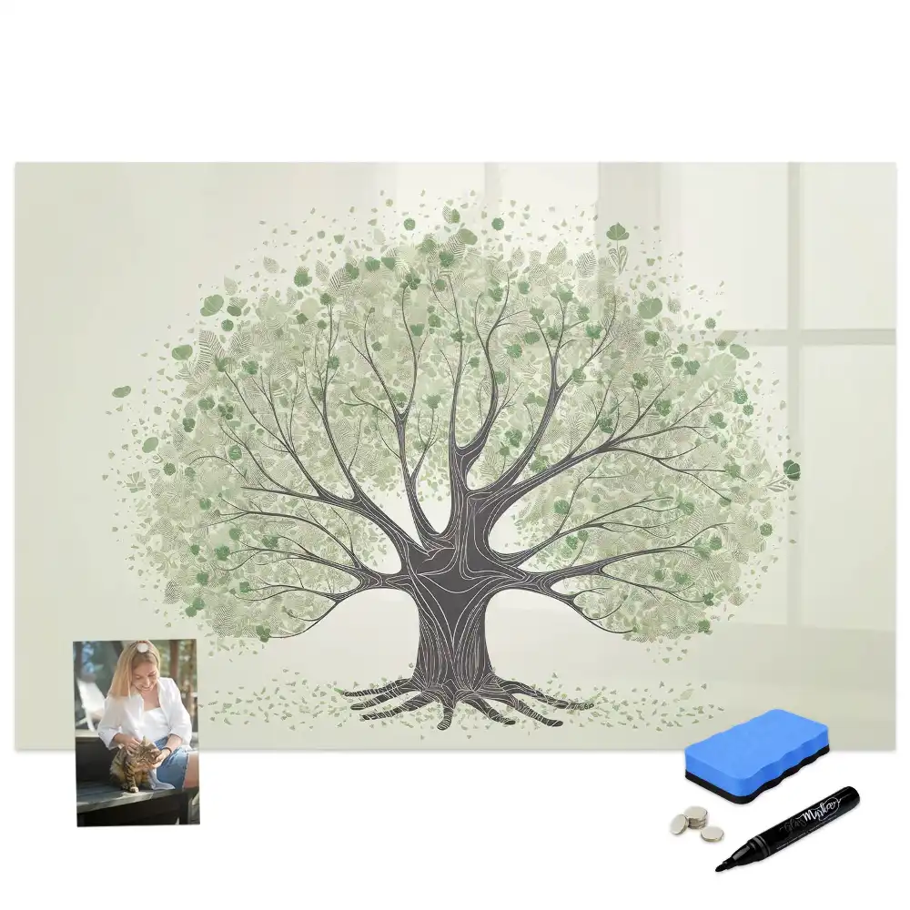 Tablă magnetică cu marker motiv copac verde în natură