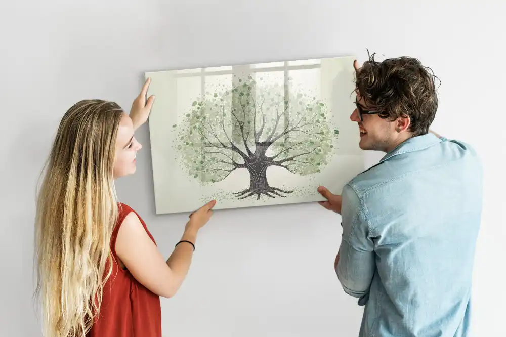Tablă magnetică cu marker motiv copac verde în natură