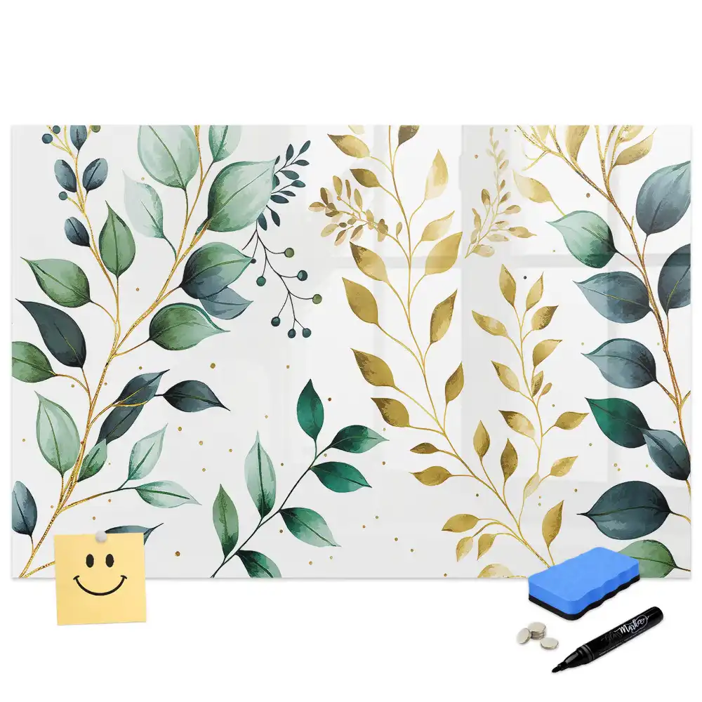 Tablă magnetică de scris cu design în formă de frunze
