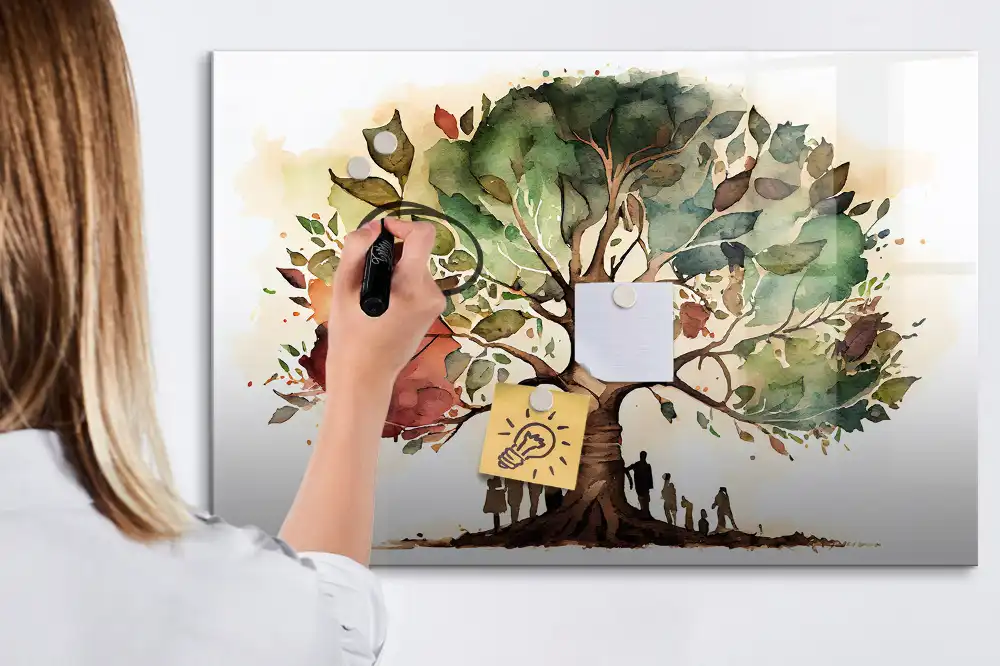 Tablă cu marker pentru arbore genealogic multigenerațional