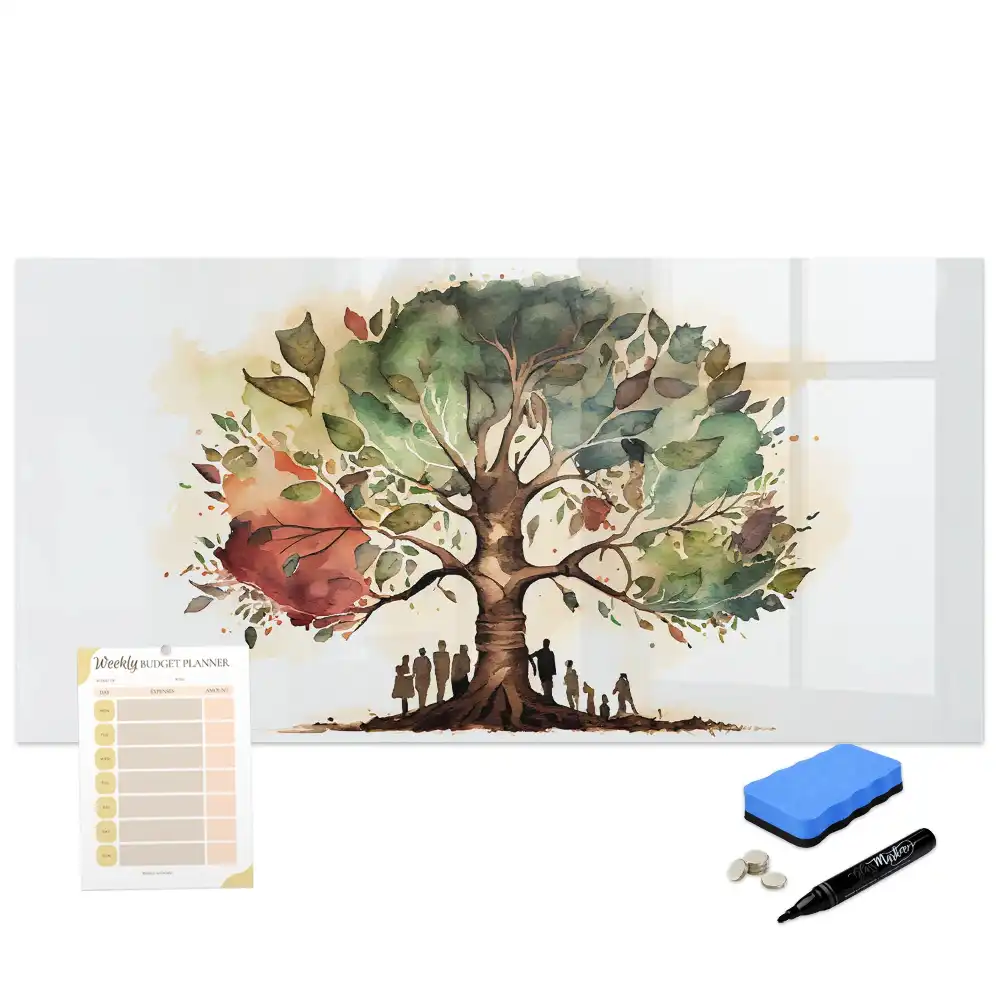 Tablă cu marker pentru arbore genealogic multigenerațional
