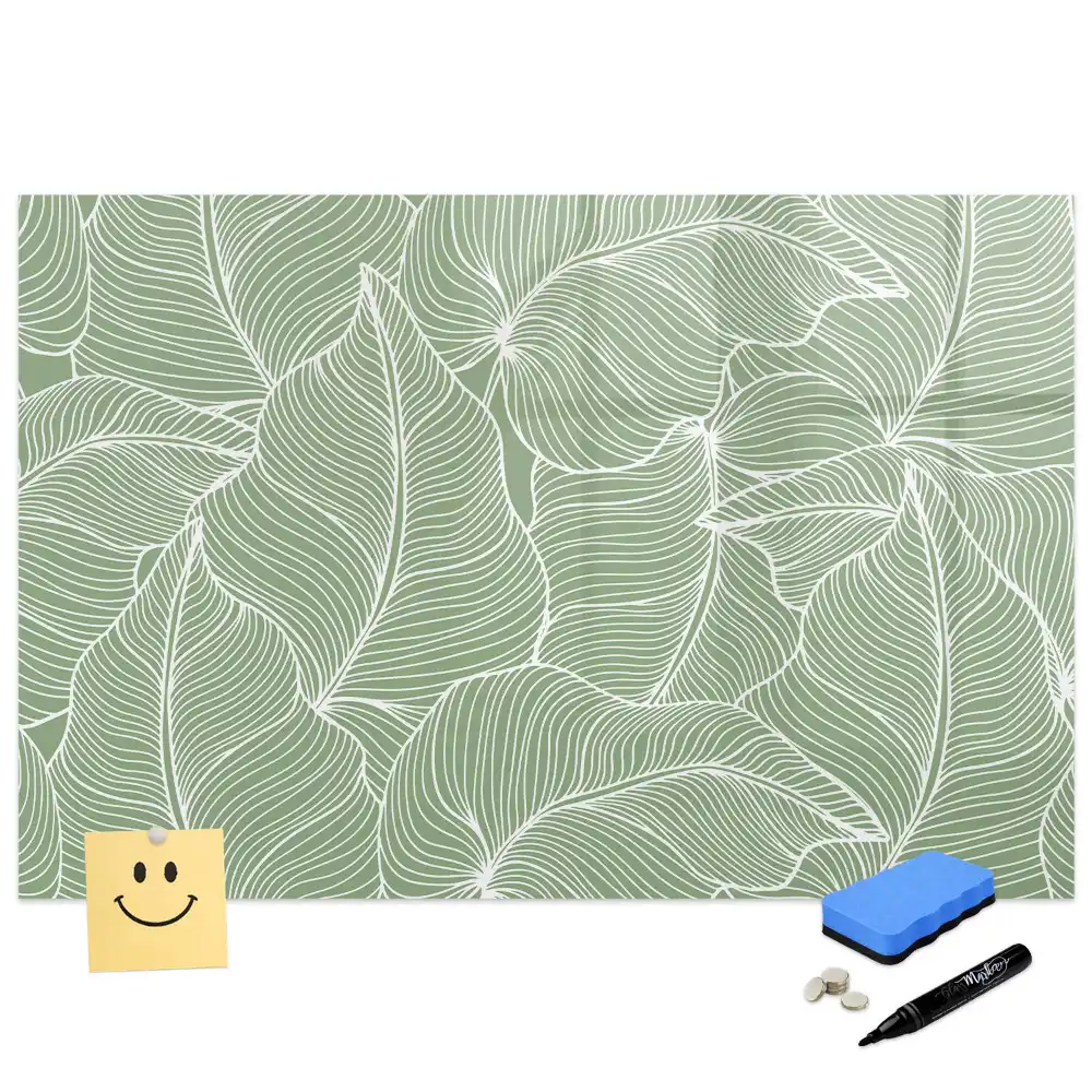 Tablă magnetică de scris cu design din frunze naturale