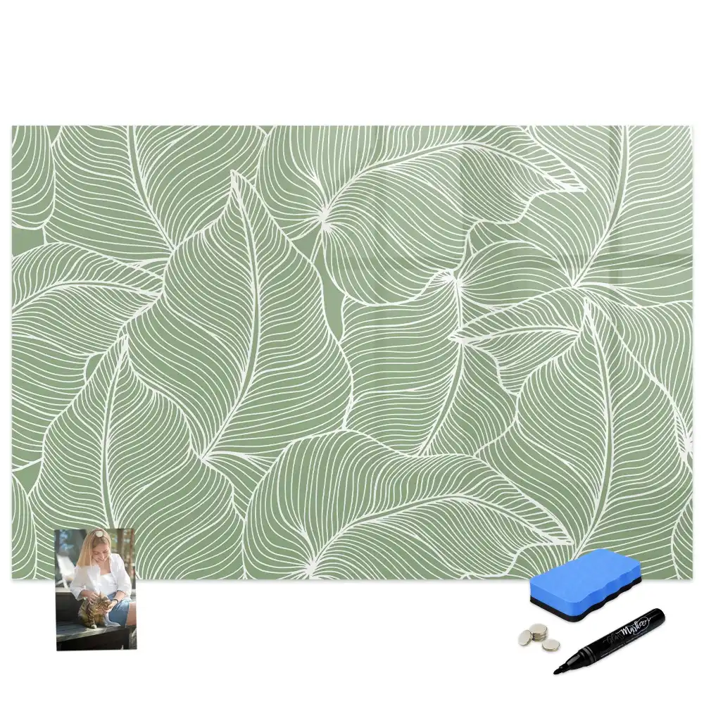 Tablă magnetică de scris cu design din frunze naturale