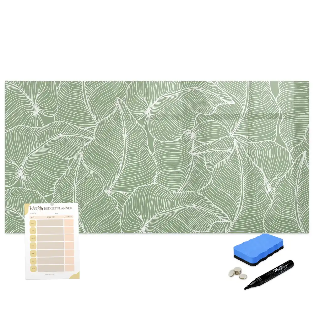 Tablă magnetică de scris cu design din frunze naturale
