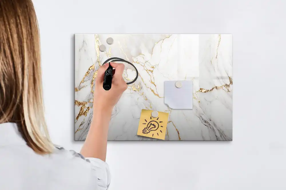 Tablă magnetică cu aspect de marmură pentru scris cu marker