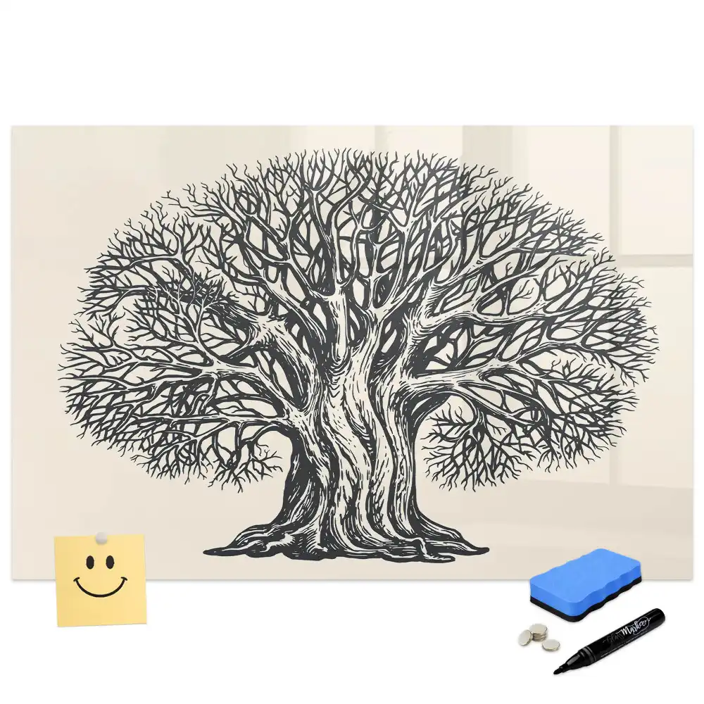 Tablă cu marker, model copac mare în parc