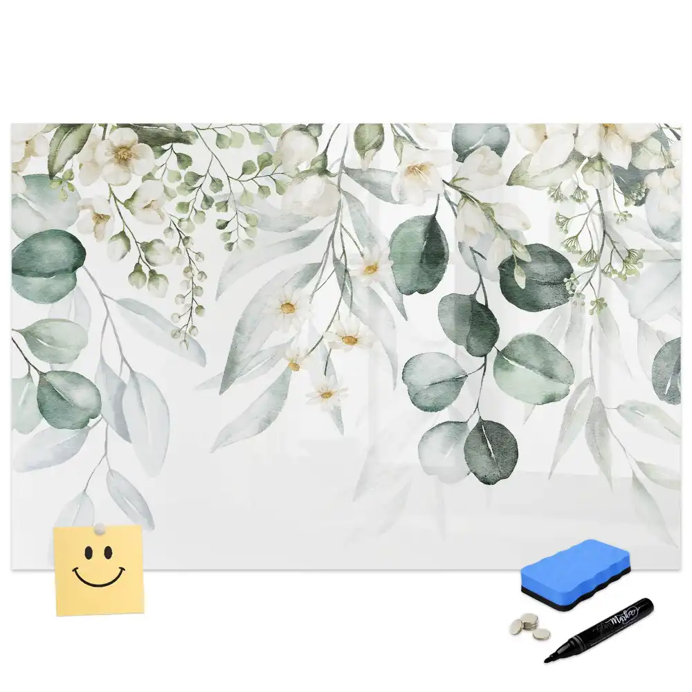 Tablă magnetică de scris cu model natură sălbatică și vegetație