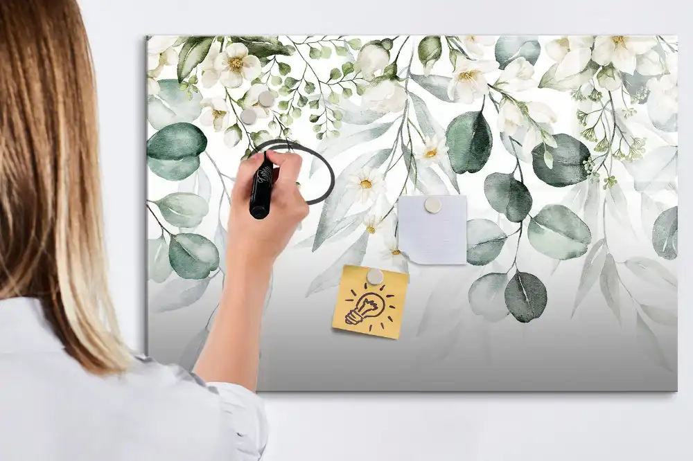 Tablă magnetică de scris cu model natură sălbatică și vegetație