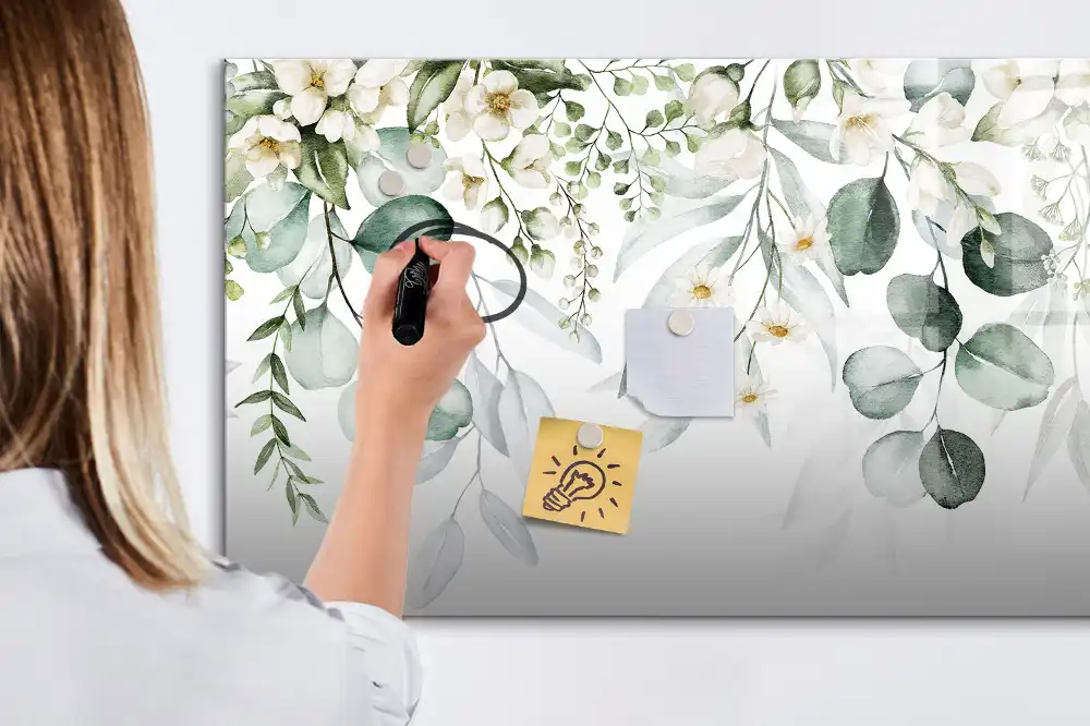 Tablă magnetică de scris cu model natură sălbatică și vegetație