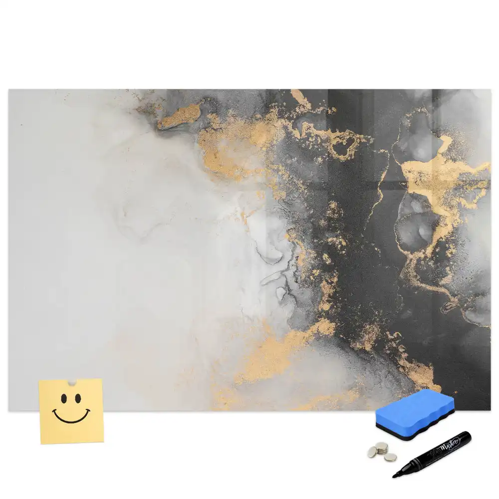 Tablă magnetică pentru scris cu marker cu design de marmură