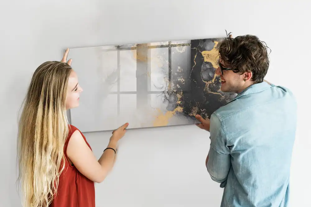 Tablă magnetică pentru scris cu marker cu design de marmură