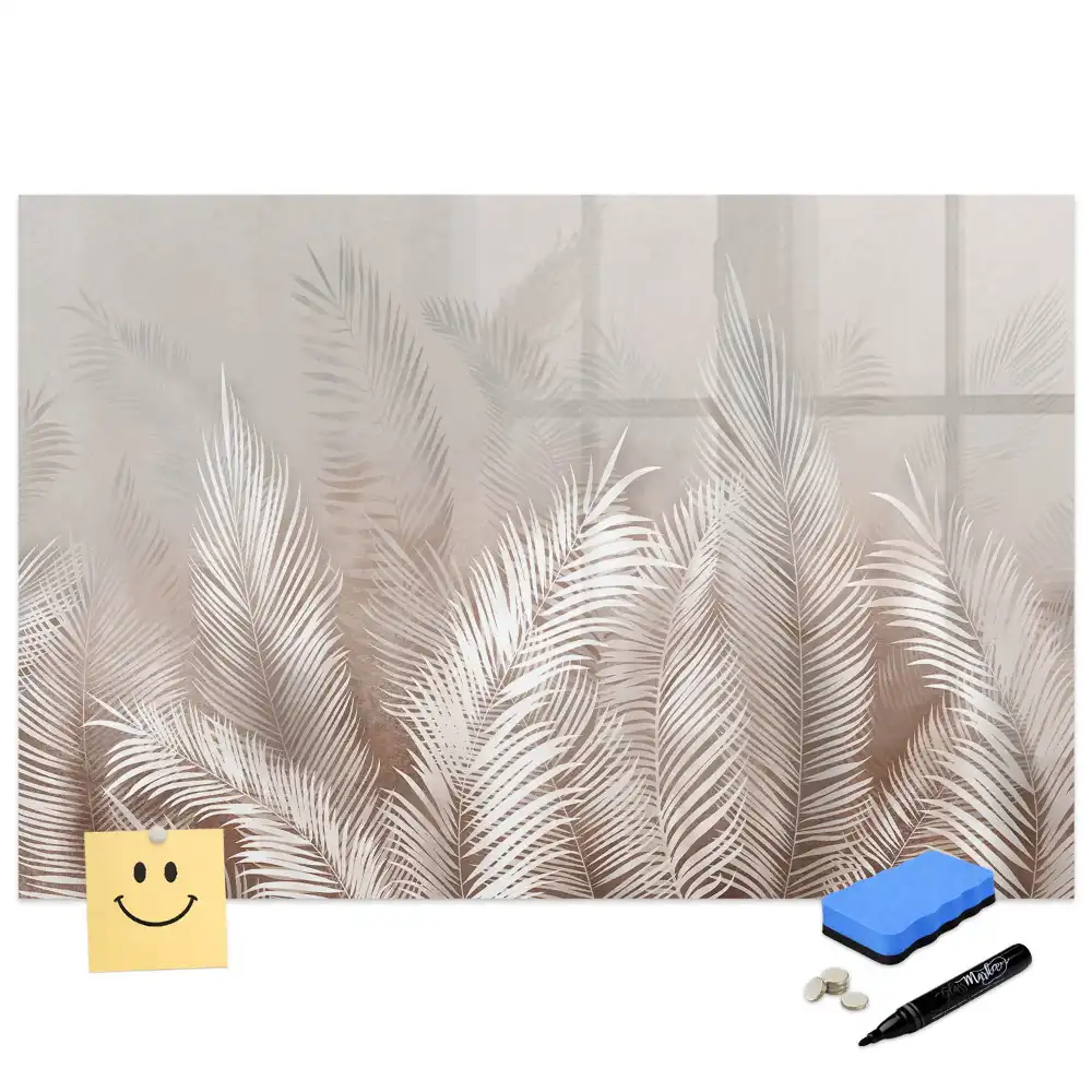 Tablă magnetică de scris cu model tropical cu frunze