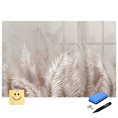 Tablă magnetică de scris cu model tropical cu frunze