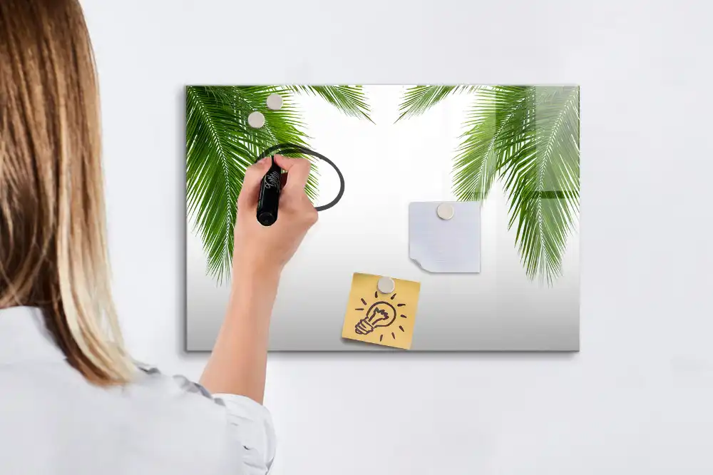 Tablă magnetică cu model de palmier și verdeață naturală