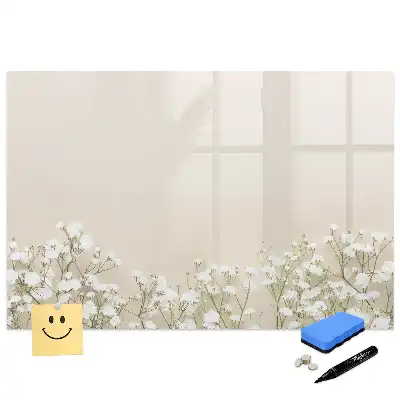 Tablă magnetică cu marker și model cu muguri de flori