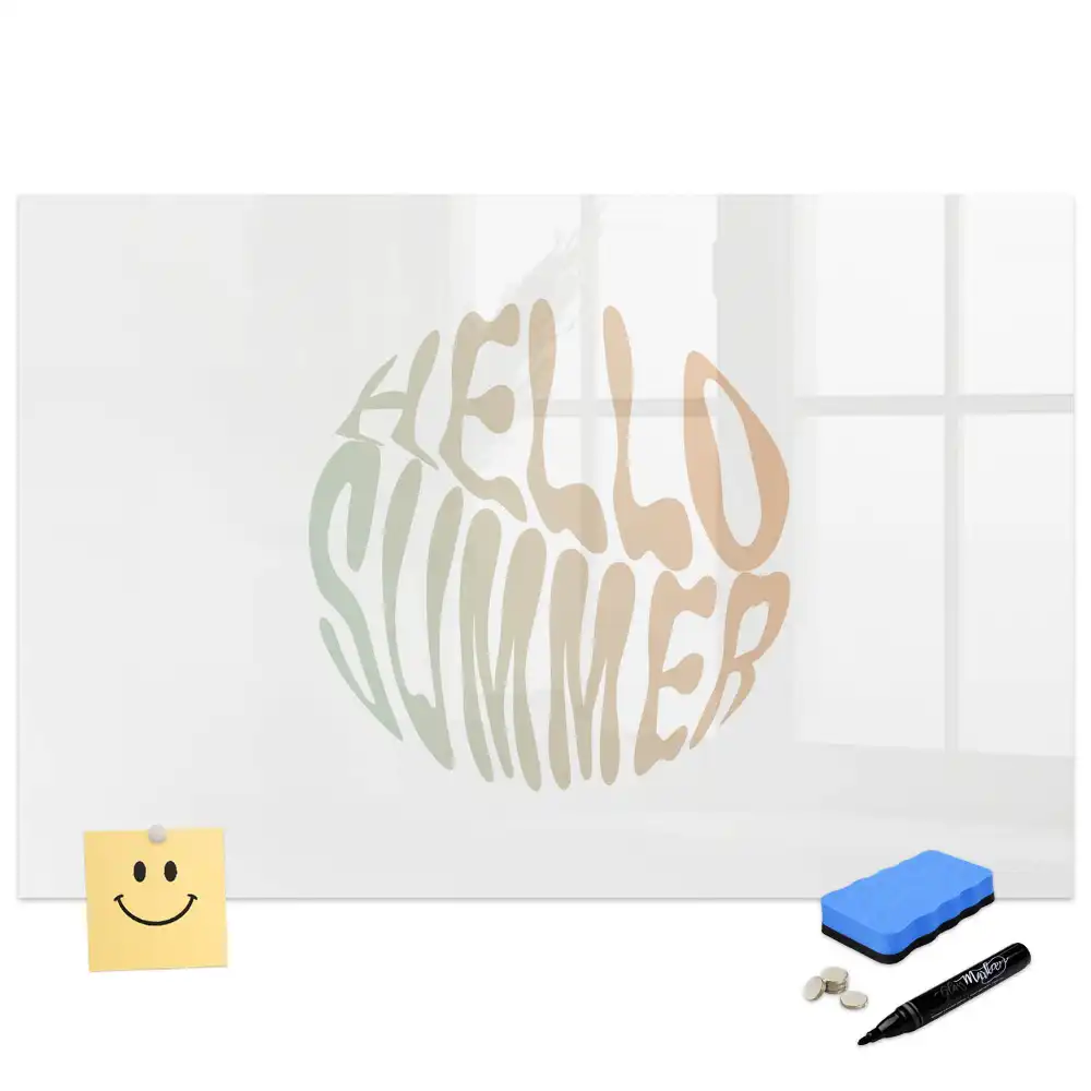 Tablă magnetică decorativă cu mesaj de bun venit pentru vară pe plajă