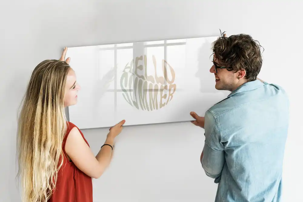 Tablă magnetică decorativă cu mesaj de bun venit pentru vară pe plajă