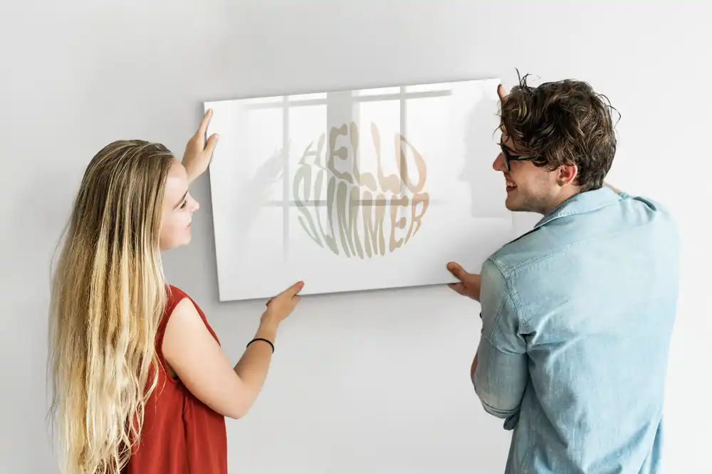 Tablă magnetică decorativă cu mesaj de bun venit pentru vară pe plajă