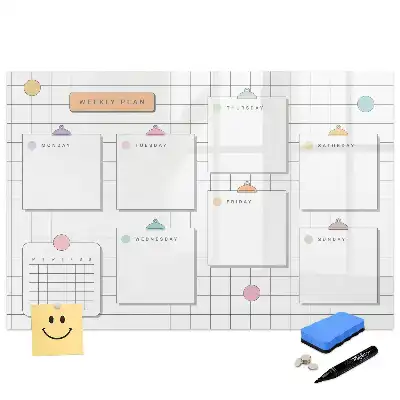 Tablă magnetică pentru planificarea săptămânală a activităților